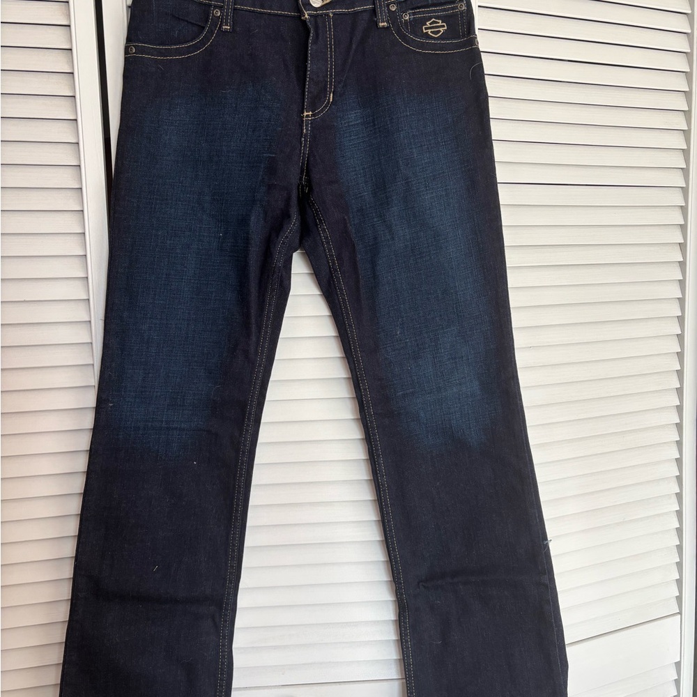 Harley-Davidson Blue Boot Cut Jeans Classic Style